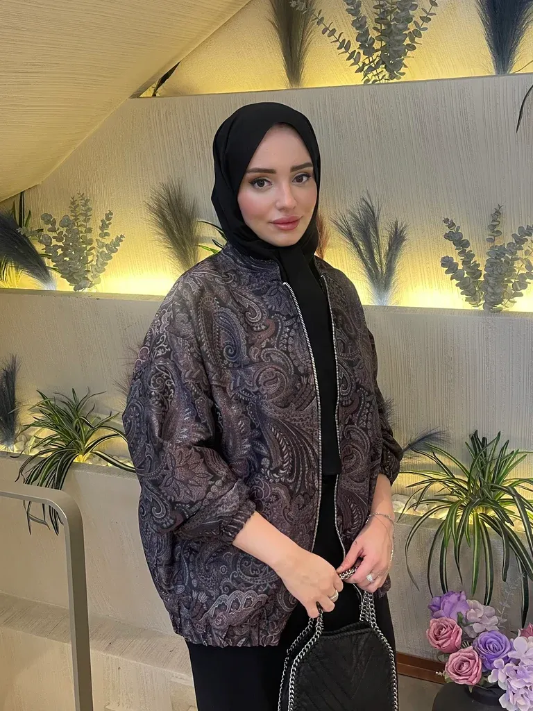 Etnik Desen Bomber Ceket