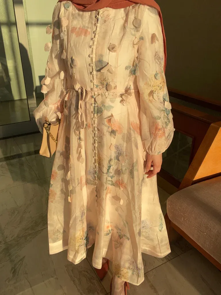 İthal Pink Flower Elbi̇se