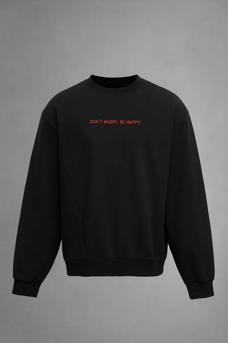 Sing Baskılı Oversize Kesim Özel Tasarım Erkek Sweatshirt